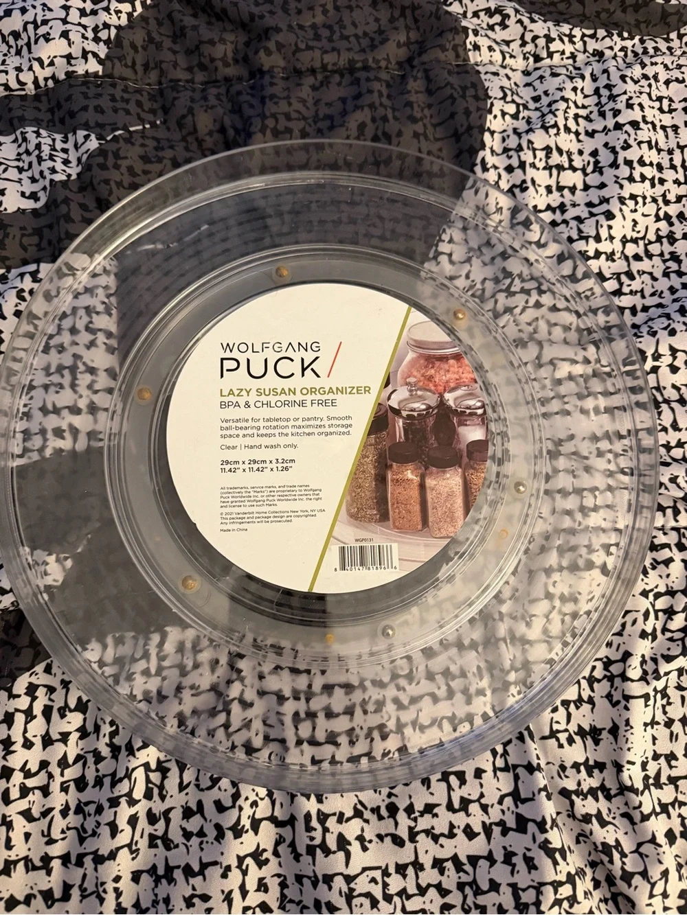 Wolfgang Puck Clear Lazy Susan Organizer - Clear